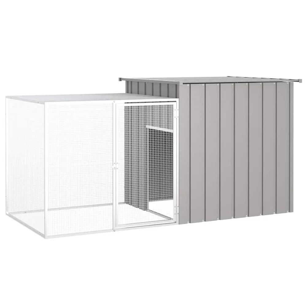 vidaXL Cage pour poules Gris 200x91x100 cm Acier galvanisé