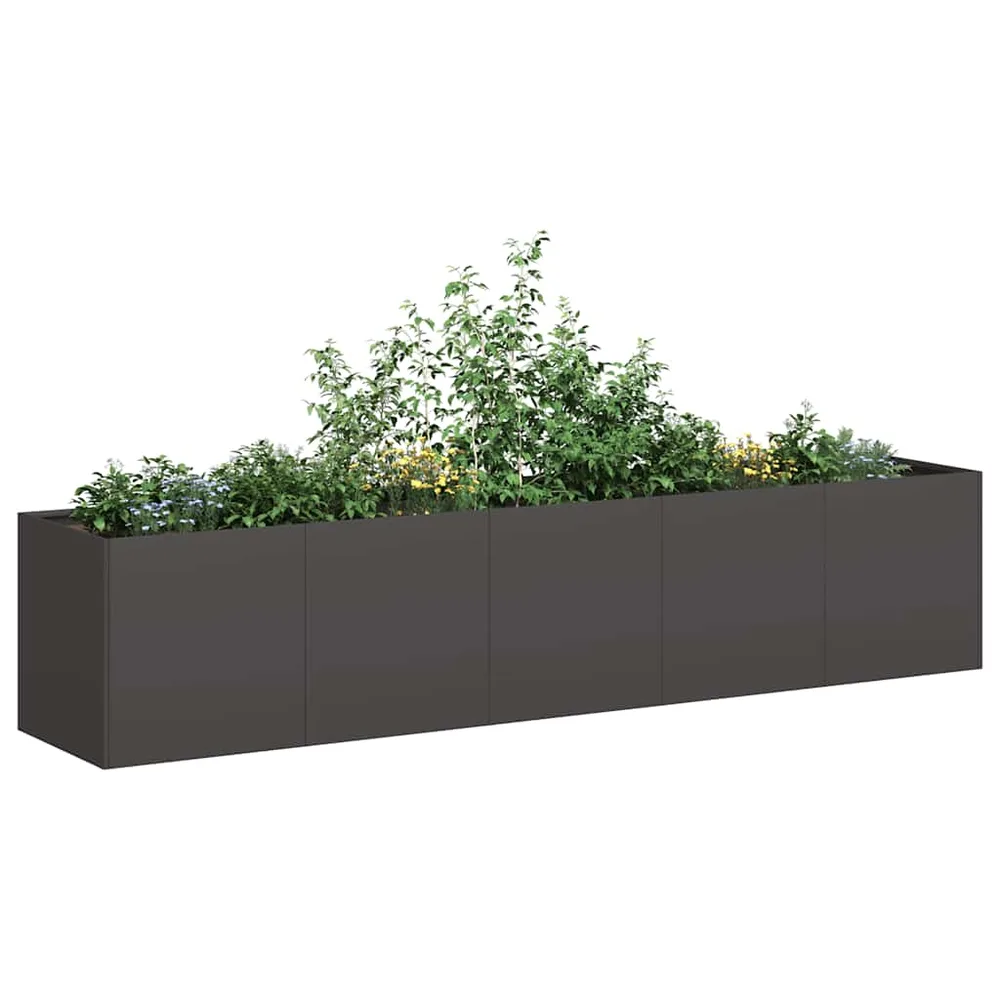 vidaXL Jardinière Noir 200x40x40 cm Acier laminé à froid