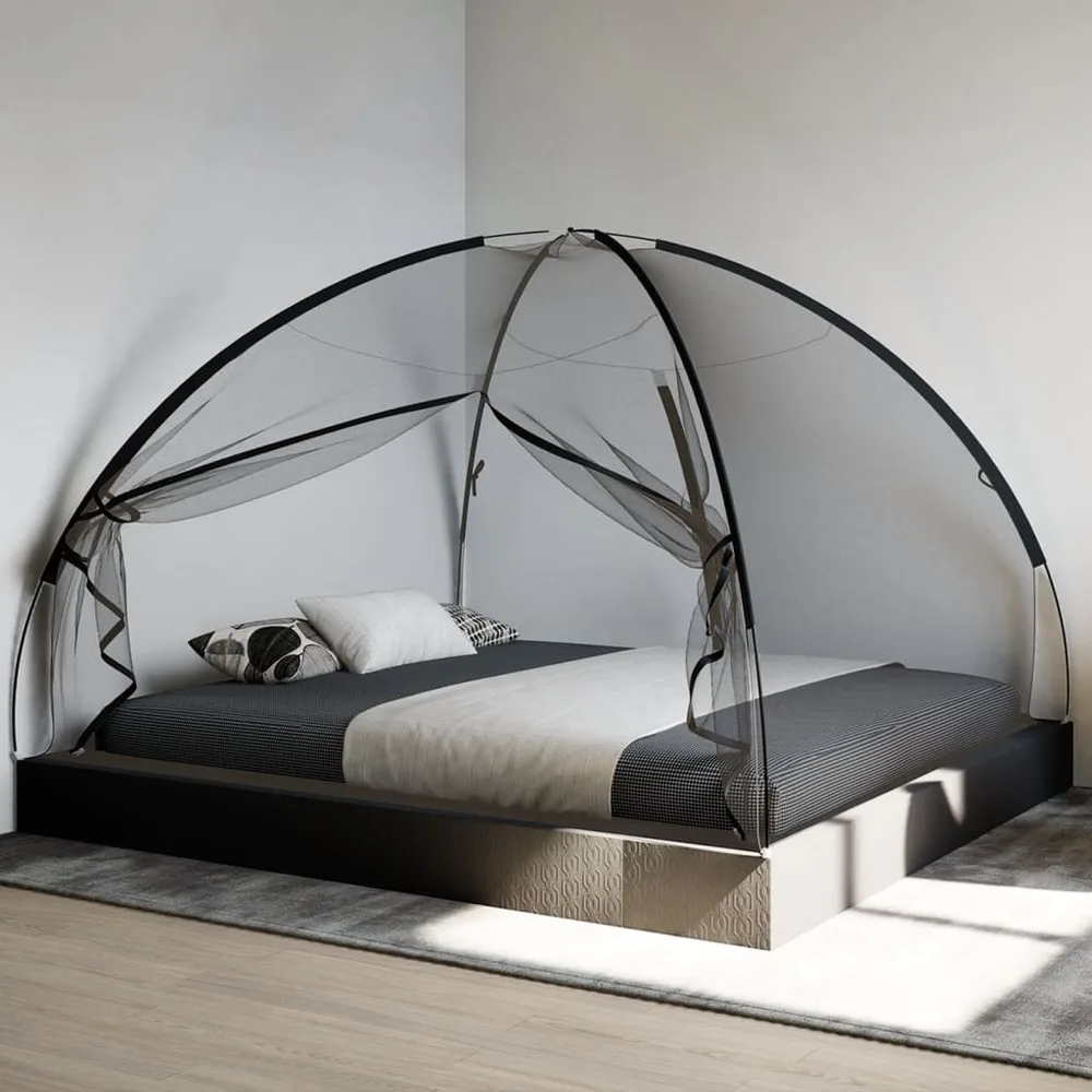 vidaXL Moustiquaire mongole avec portes 220 maille noir 200x180x135 cm