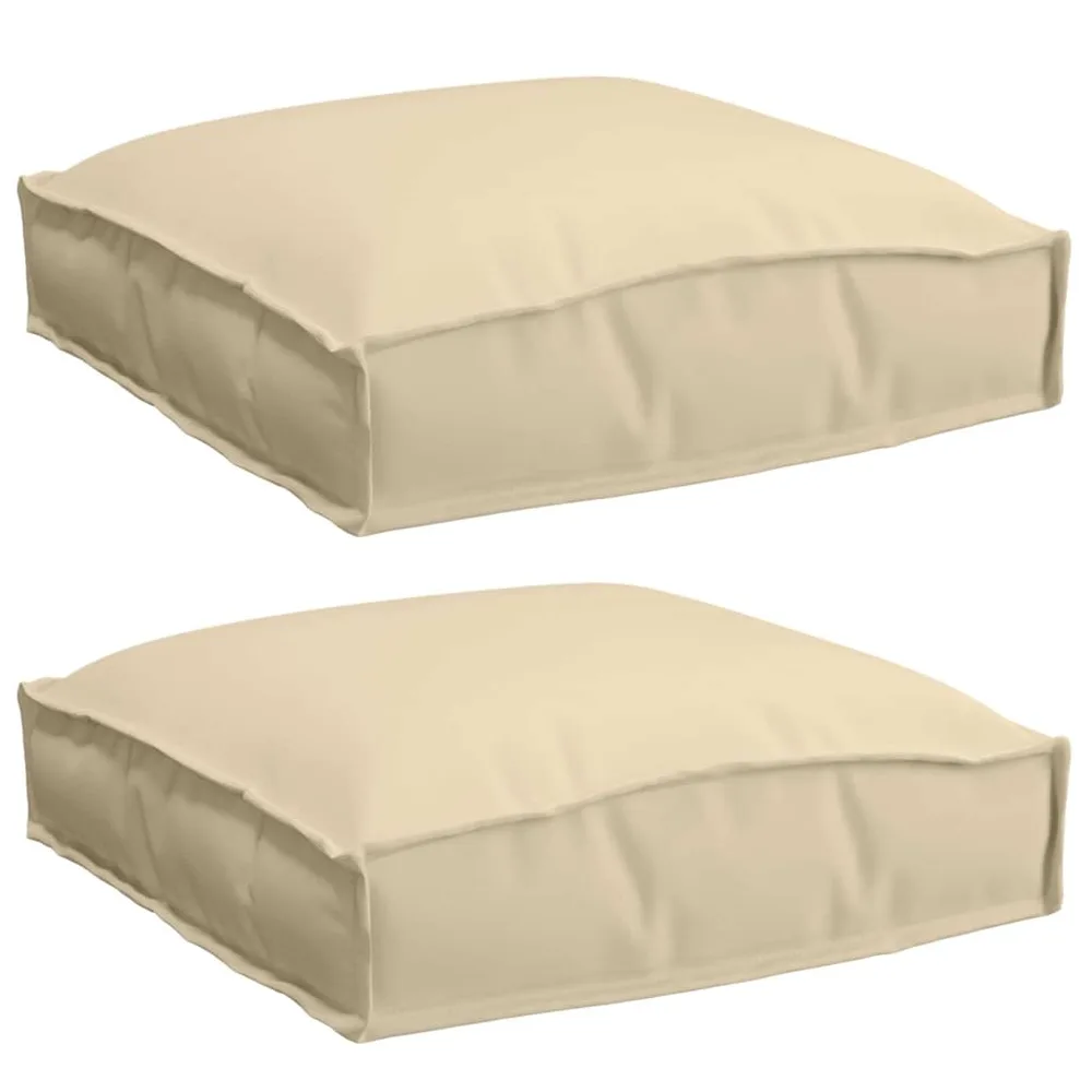 vidaXL Coussin 2 pc Tissu Oxford Beige 40 x 40 x 8 cm