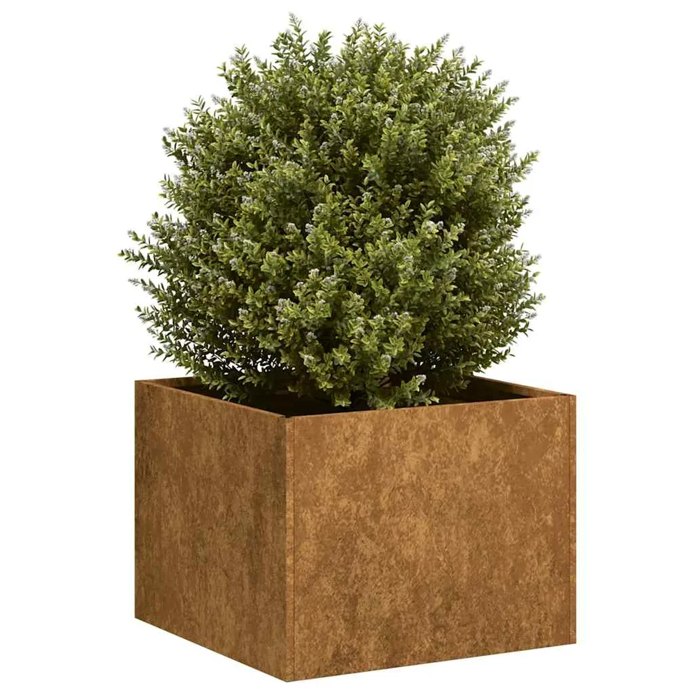 vidaXL Jardinière rouillé 40x40x30 cm acier inoxydable
