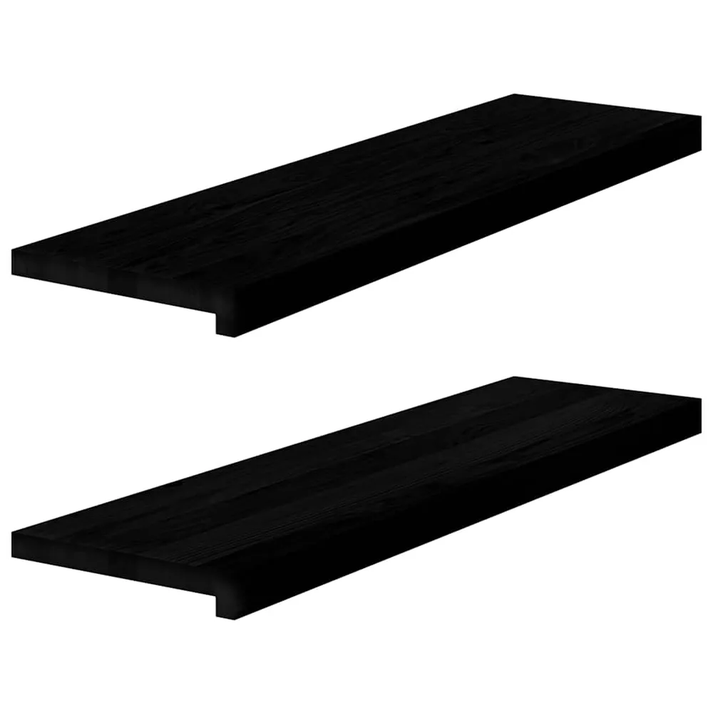 vidaXL Appuis de fenêtre 2 pcs brun-noir bois de chêne massif