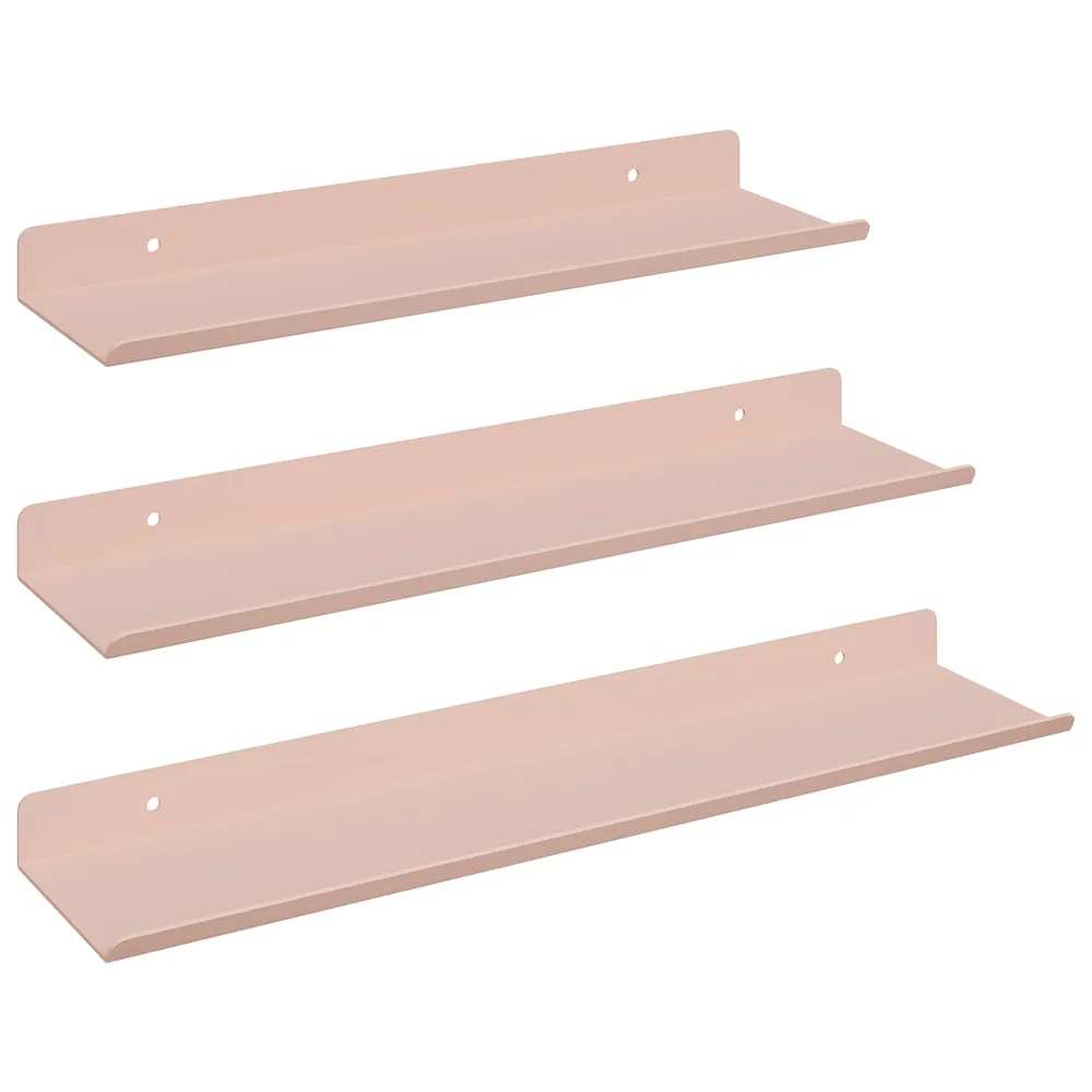 vidaXL Étagère flottante Montage mural 3 pc Rose 40 x 9 x 2,5 cm Acier