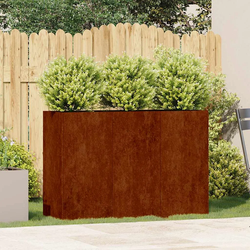 vidaXL Jardinière rouillé 120x40x80 cm acier inoxydable