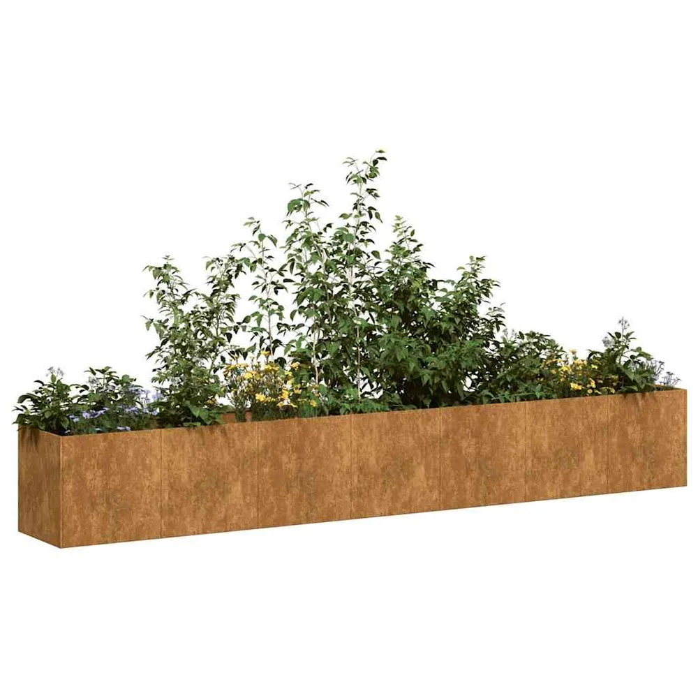 vidaXL Jardinière rouillé 280x40x40 cm acier inoxydable