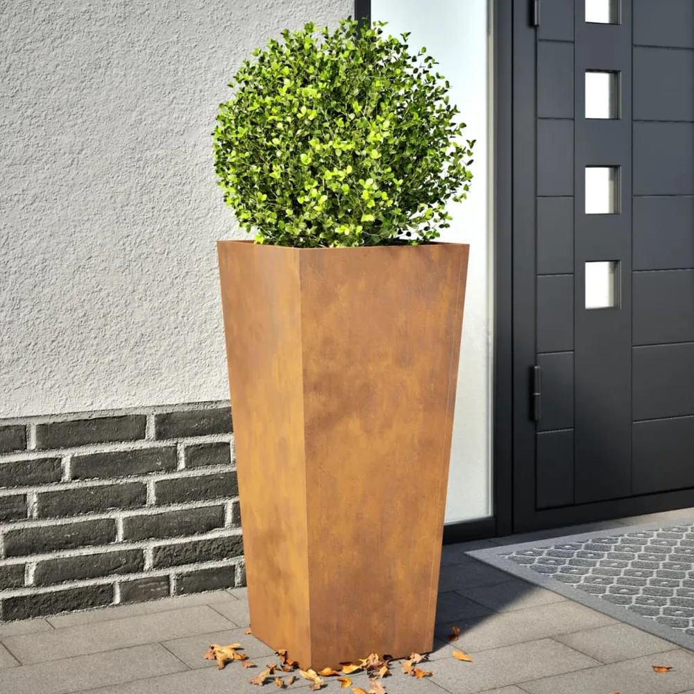 vidaXL Jardinières 2 pcs 35x35x75 cm acier résistant aux intempéries