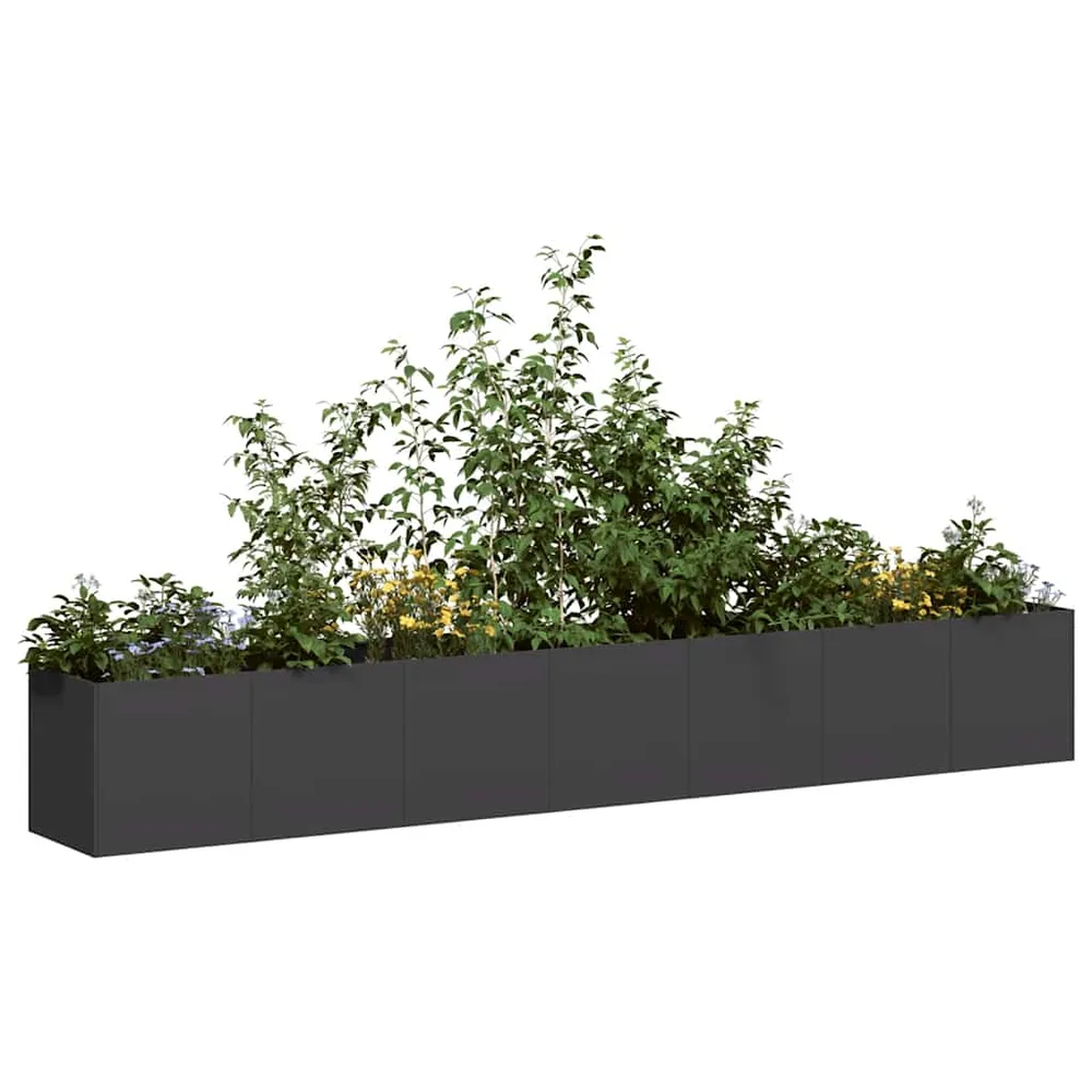 vidaXL Jardinière noir 280x40x40 cm acier laminé à froid